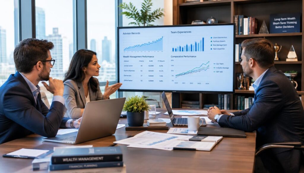 Advisor records and team experience compared during wealth research Advisor records and team experience compared during wealth research