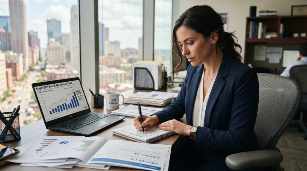 Analyst noting Kroger sales and adjusted earnings changes