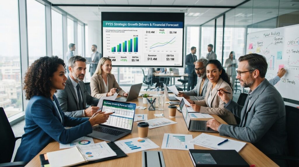Finance team documents business drivers and forecast data Finance team documents business drivers and forecast data