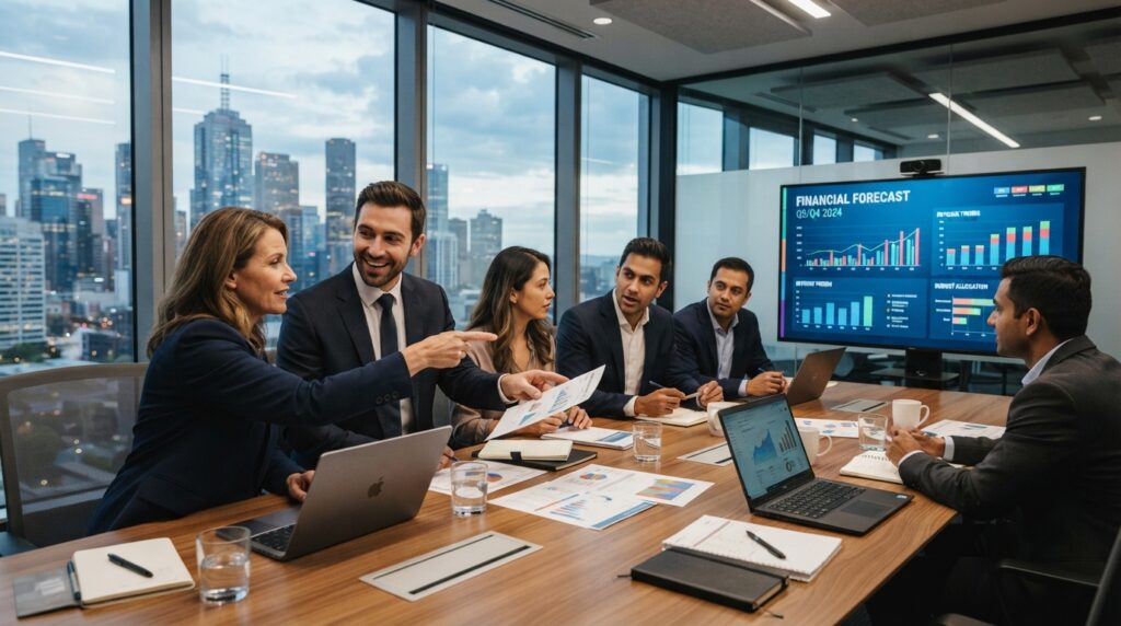 Finance team reviews forecasts before setting company priorities Finance team reviews forecasts before setting company priorities