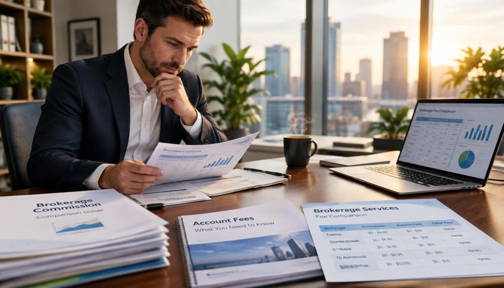 Investor compares brokerage commissions options and account fees Investor compares brokerage commissions options and account fees