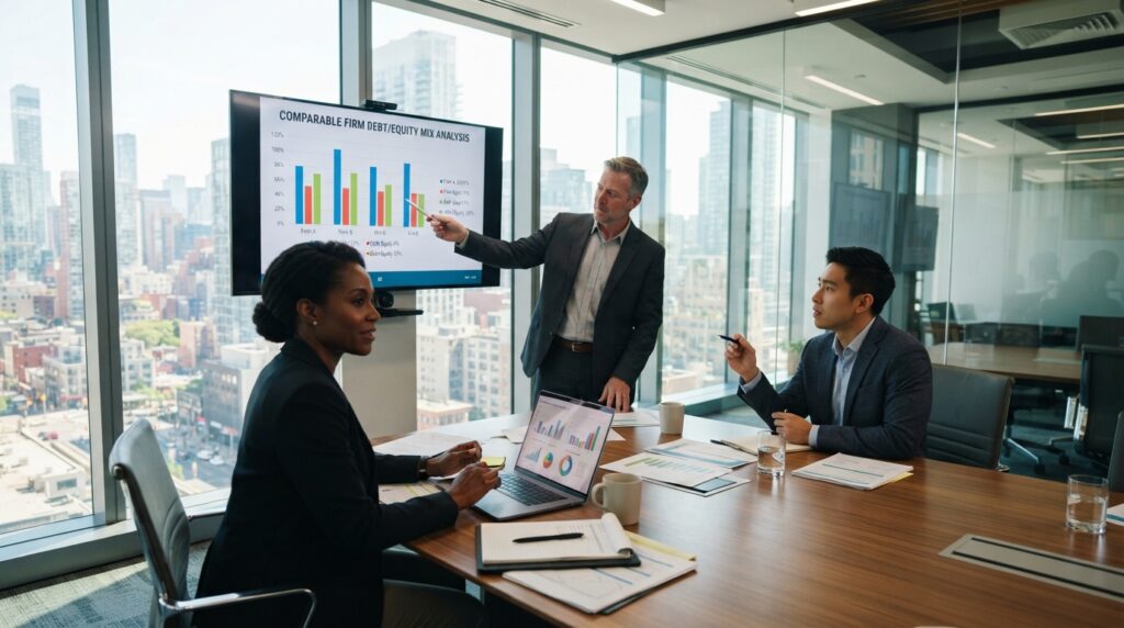 Private company matching comparable firms to its debt equity mix