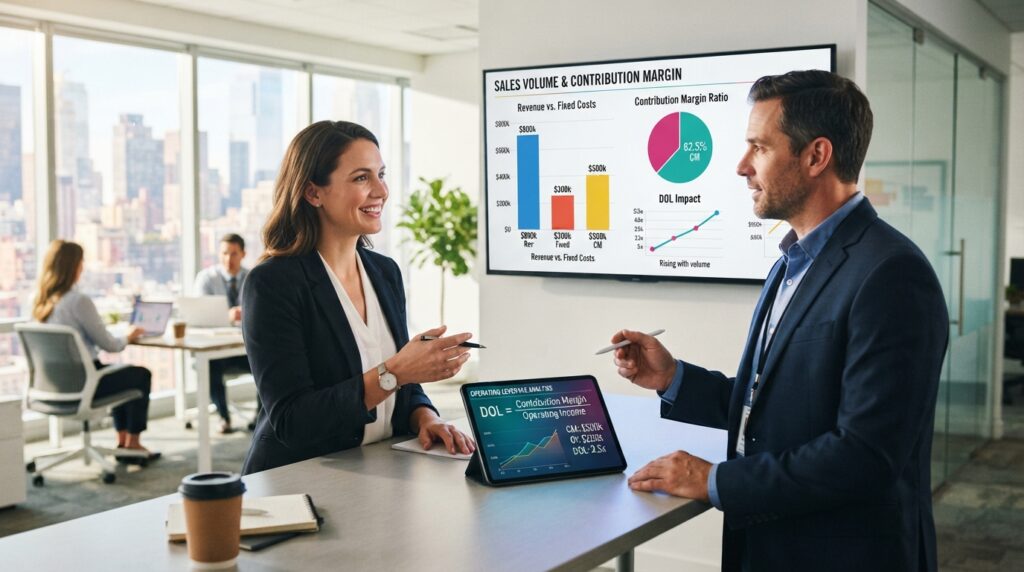 Sales volume and contribution margin used to calculate DOL