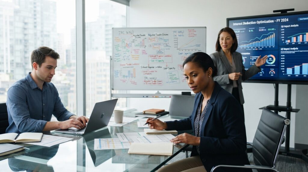 Tax team reviews interest deductions for a business